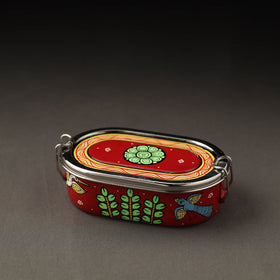  Odisha Pattachitra Handpainted Stainless Steel Capsule Lunch Box (4 x 2 in) Online at iTokri.com