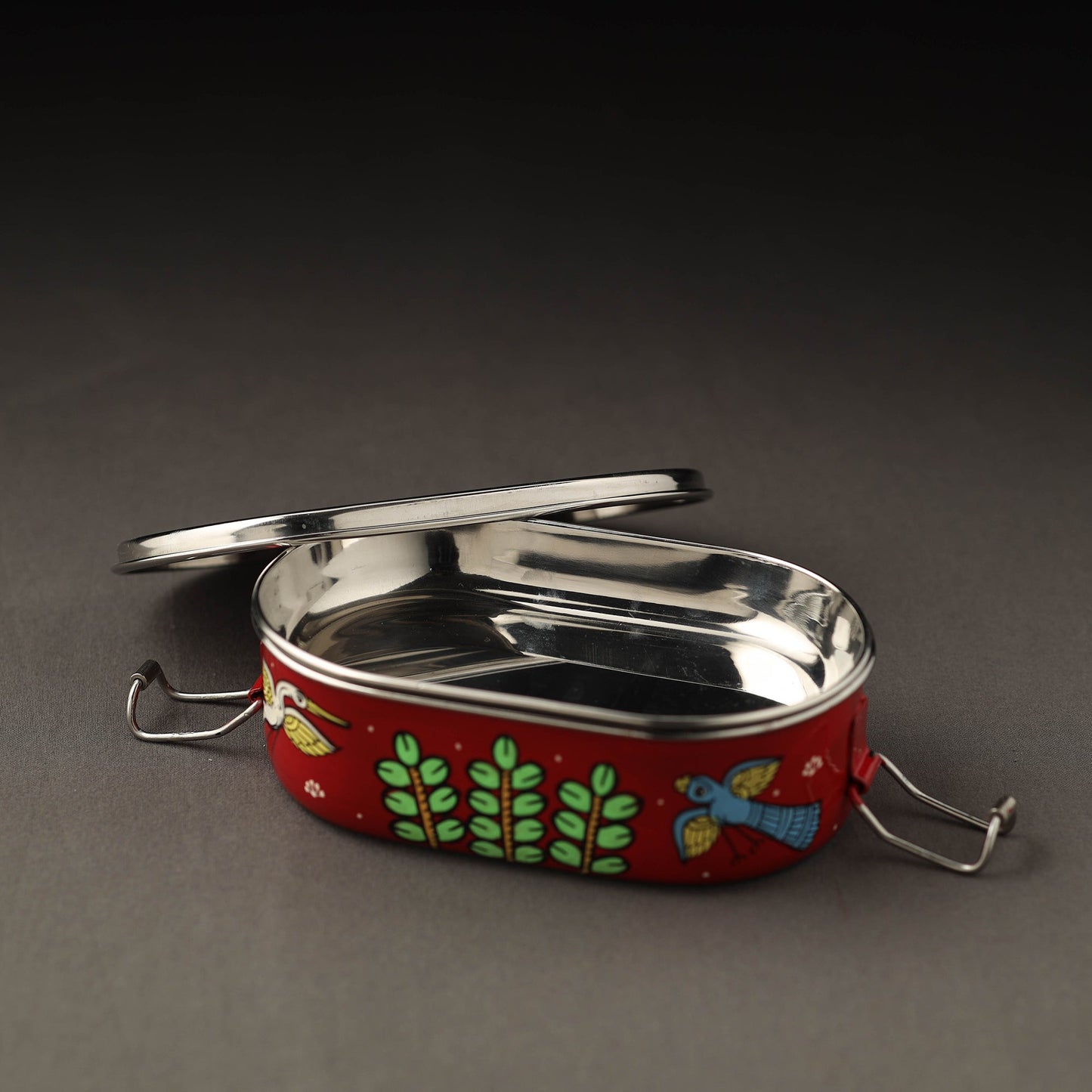  Odisha Pattachitra Handpainted Stainless Steel Capsule Lunch Box (4 x 2 in) Online at iTokri.com