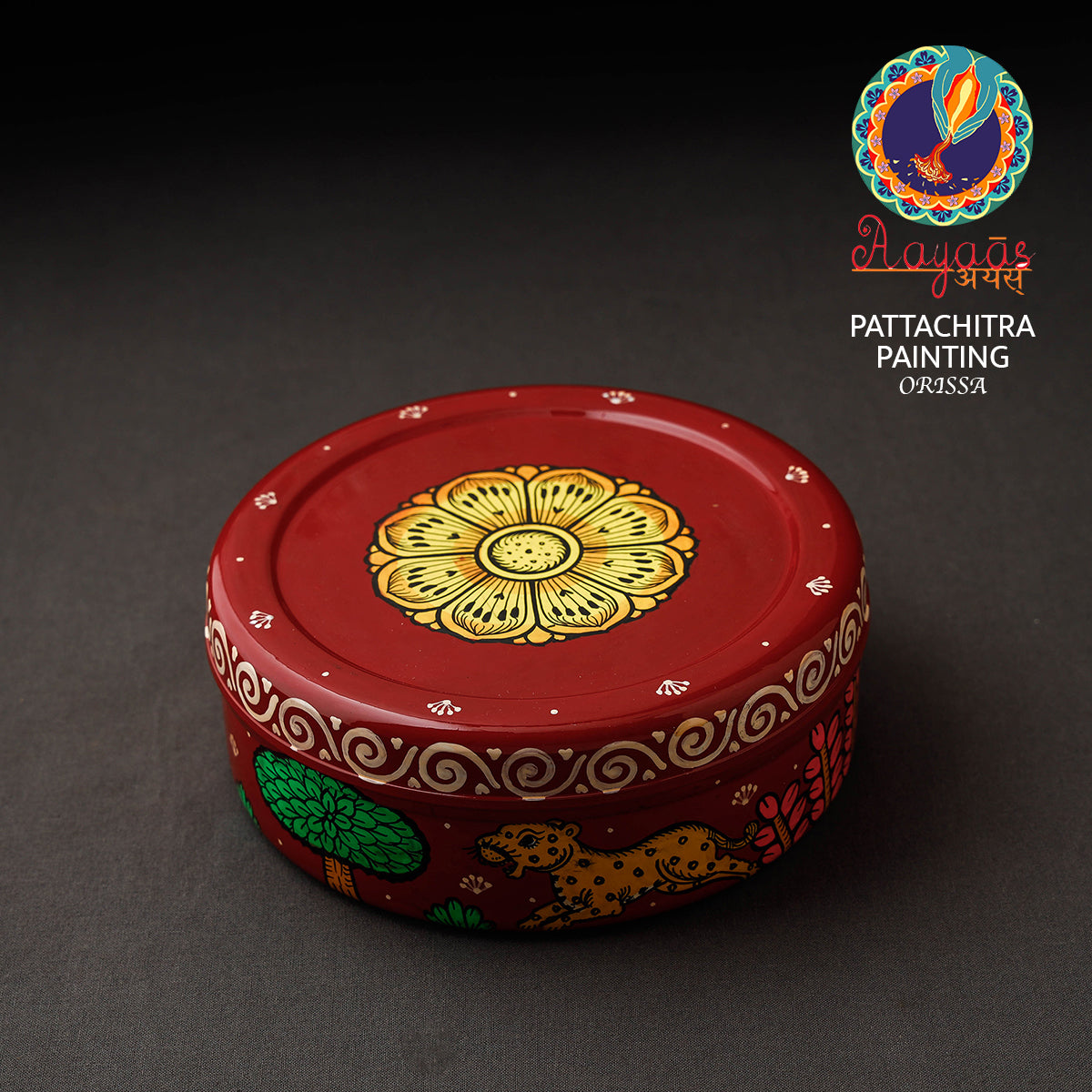  Odisha Pattachitra Handpainted Stainless Steel Casserole 