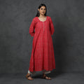 Organic Kala Cotton Handloom Checks Buti Long Kurta for Women