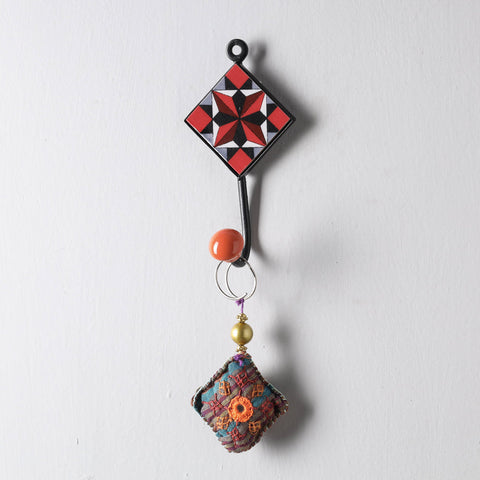  Original Blue Pottery Ceramic Tile Wall Hook Hanger (1 Peg) 