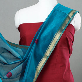 Buy Original Maheshwari Silk Pure Handloom 2pc Suit Material Set Online at iTokri.com