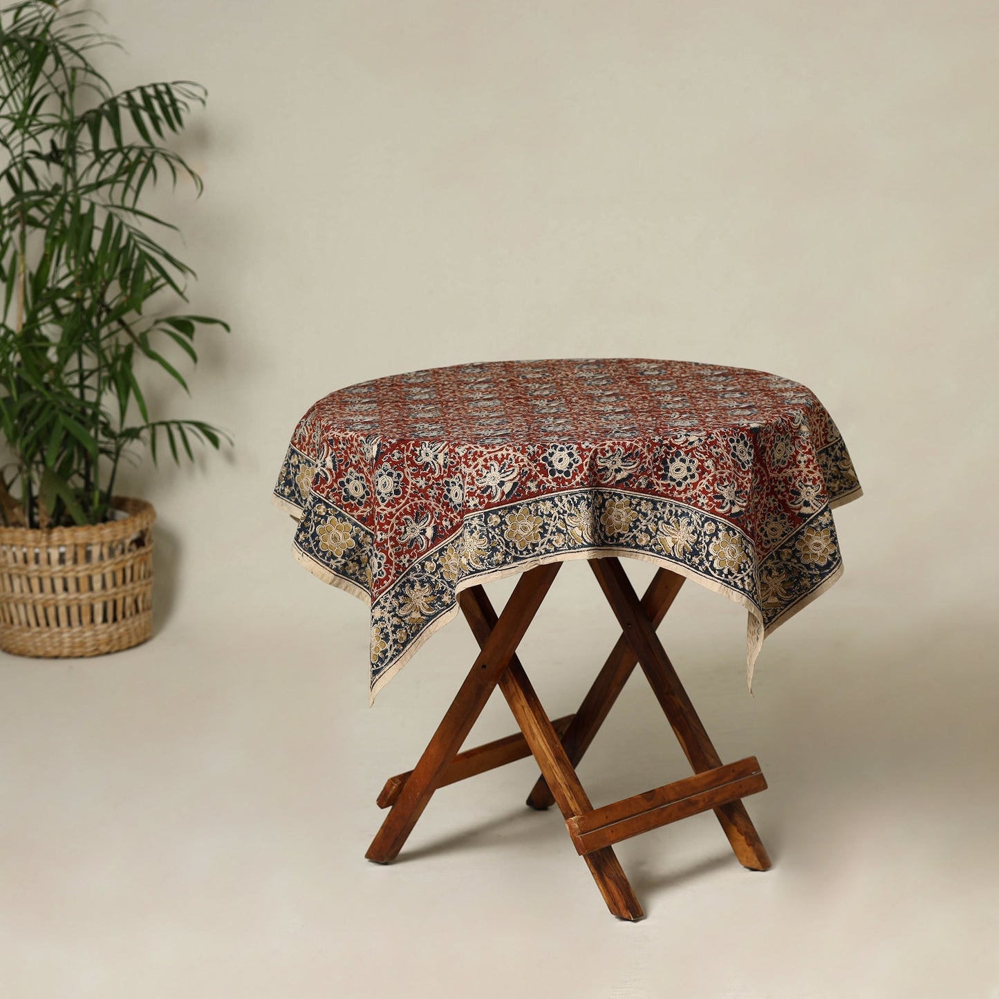 Red - original pedana kalamkari natural dyed cotton table