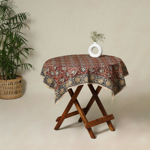 Red - original pedana kalamkari natural dyed cotton table