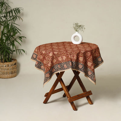 Red - original pedana kalamkari natural dyed cotton table