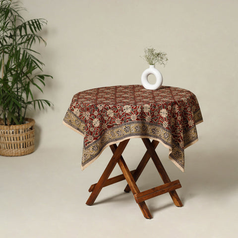 Red - original pedana kalamkari natural dyed cotton table