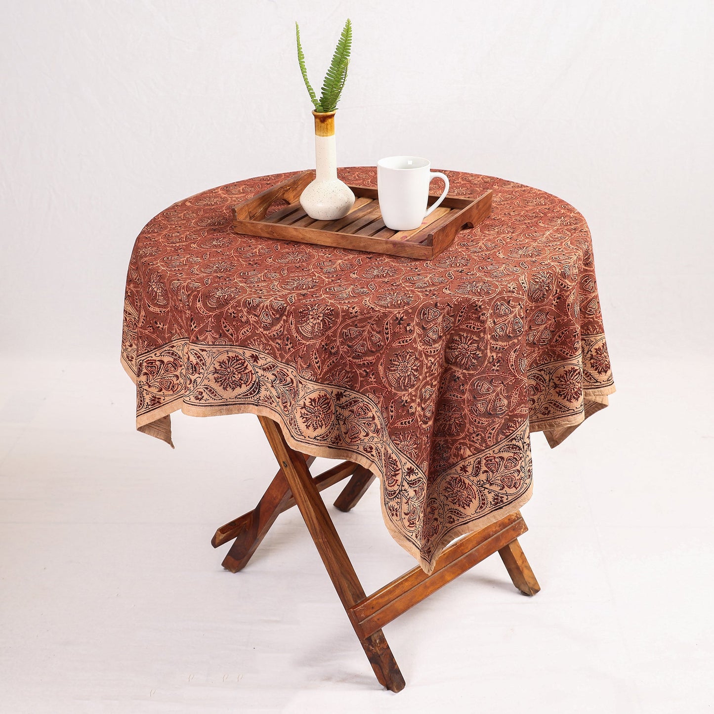 Buy Original Pedana Kalamkari Block Printed Cotton Table Cover Online at itokri.com