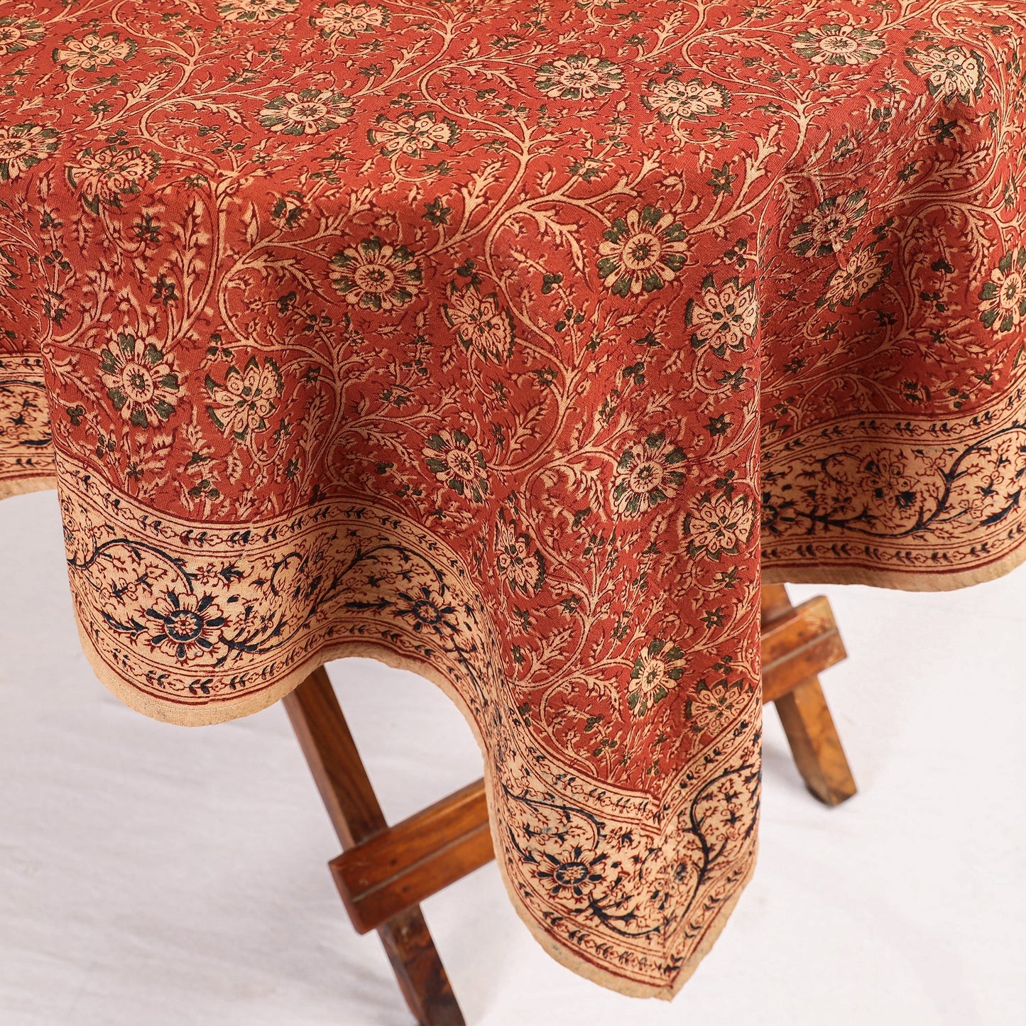 Buy Original Pedana Kalamkari Block Printed Cotton Table Cover Online at itokri.com