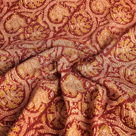 Red Pedana Kalamkari Block Print Cotton Table Cover