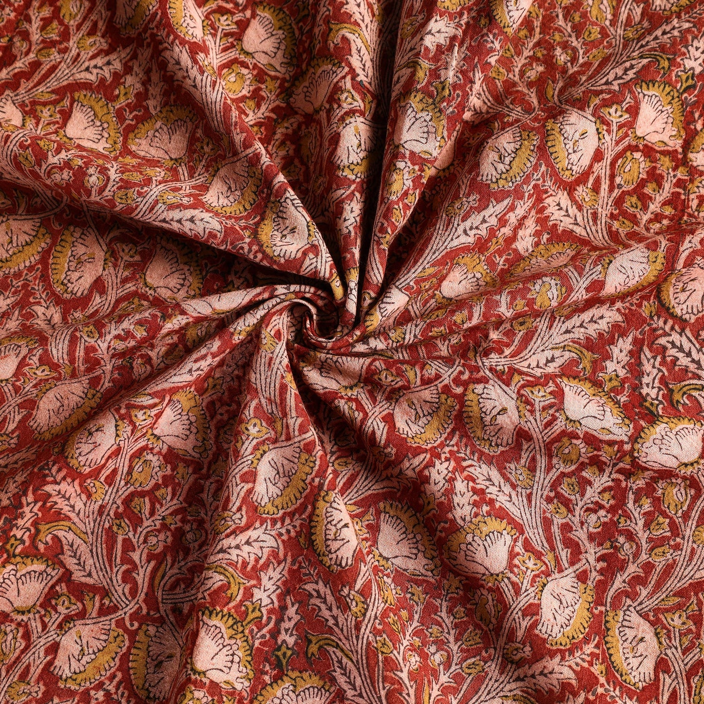 Red - original pedana kalamkari natural dyed cotton table