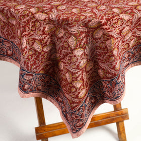 Red - original pedana kalamkari natural dyed cotton table