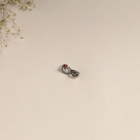 Red - oxidised german silver stone work nosepin 18