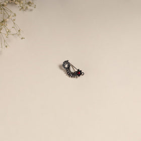 Red - oxidised german silver stone work nosepin 22