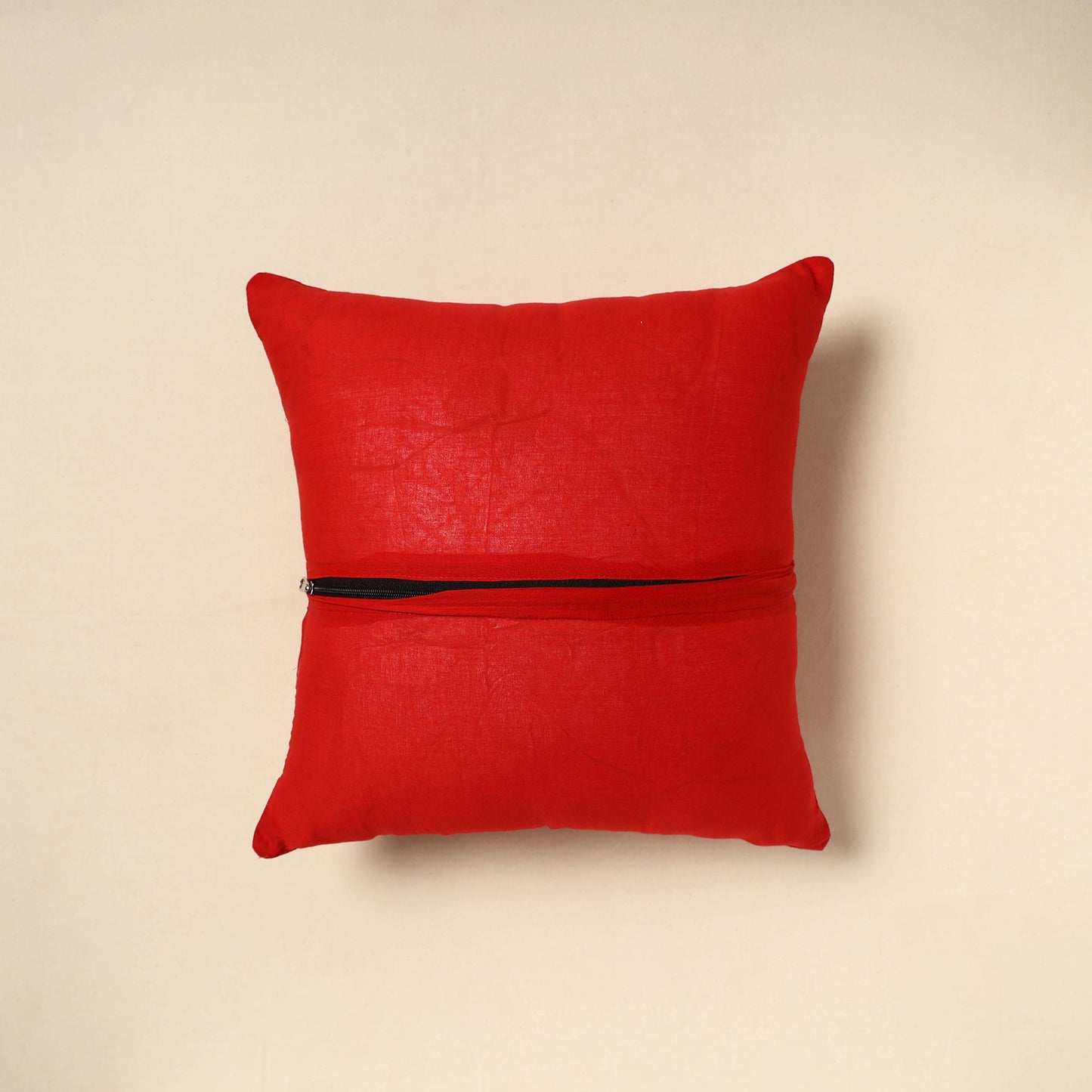 Buy Black Ajrakh Patch Ikat Cushion Cover