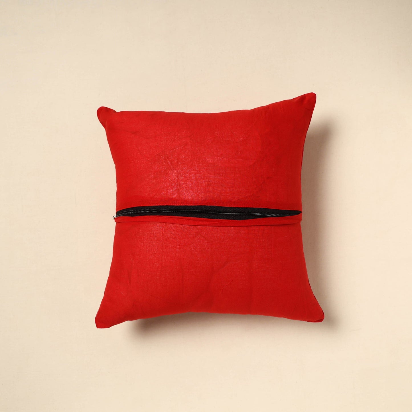 Red - patch ikat cushion cover 08 - handcrafted