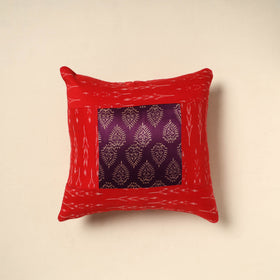 Red - patch ikat cushion cover 08 - handcrafted