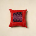 Red - patch ikat cushion cover 15 - handcrafted