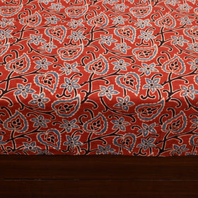 Red - Patchwork Block Print Ajrakh Cotton Double Bed Sheet Set 11