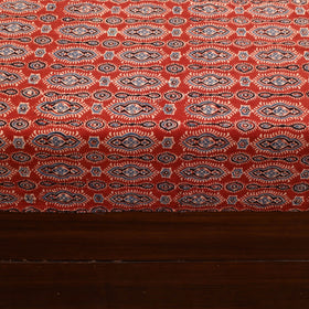 Red - Patchwork Block Print Ajrakh Cotton Double Bed Sheet Set 02