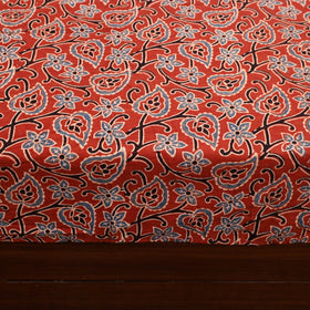 Red - Patchwork Block Print Ajrakh Cotton Double Bed Sheet Set 11