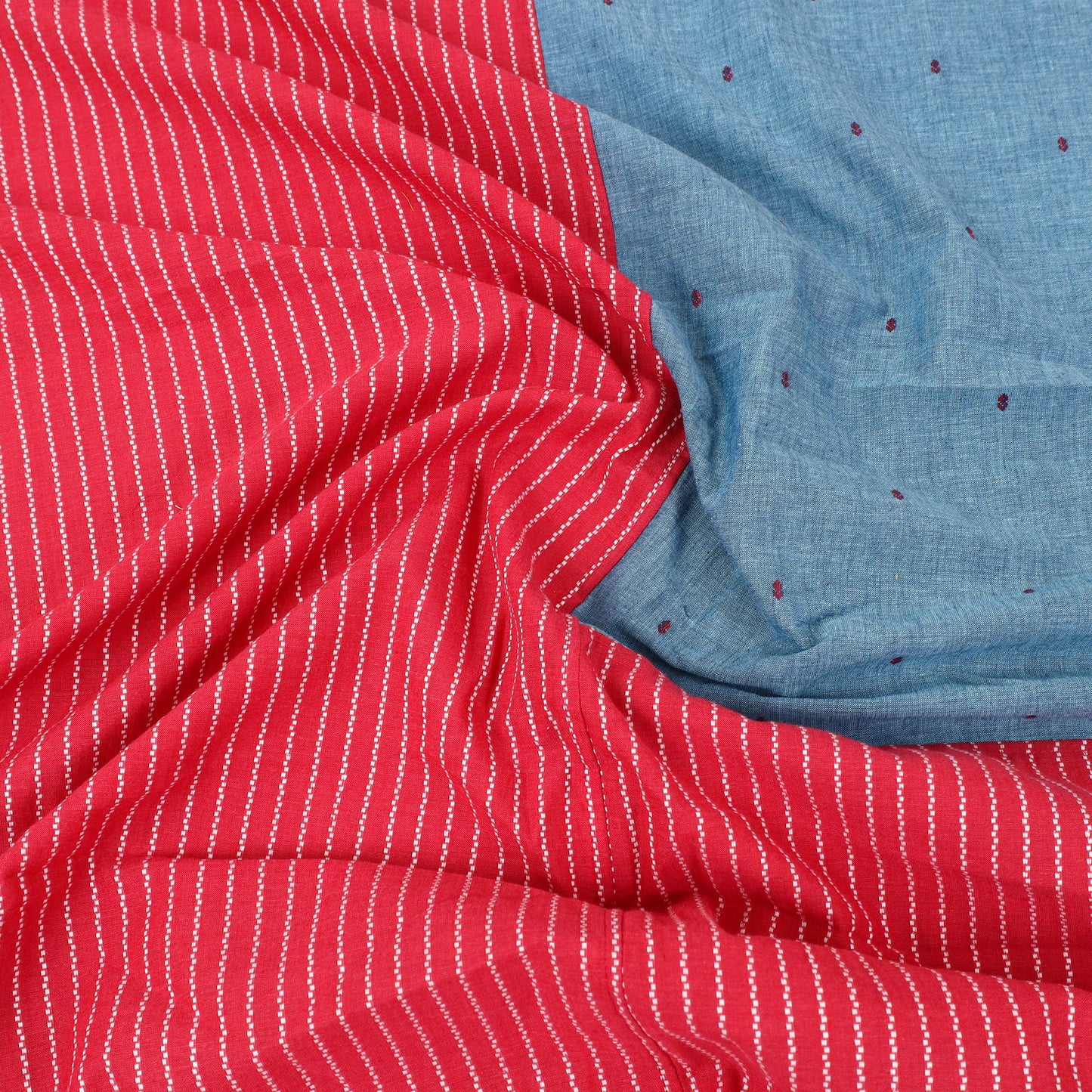 Buy Red Patchwork Cotton Double Jacquard Bed Sheet Set