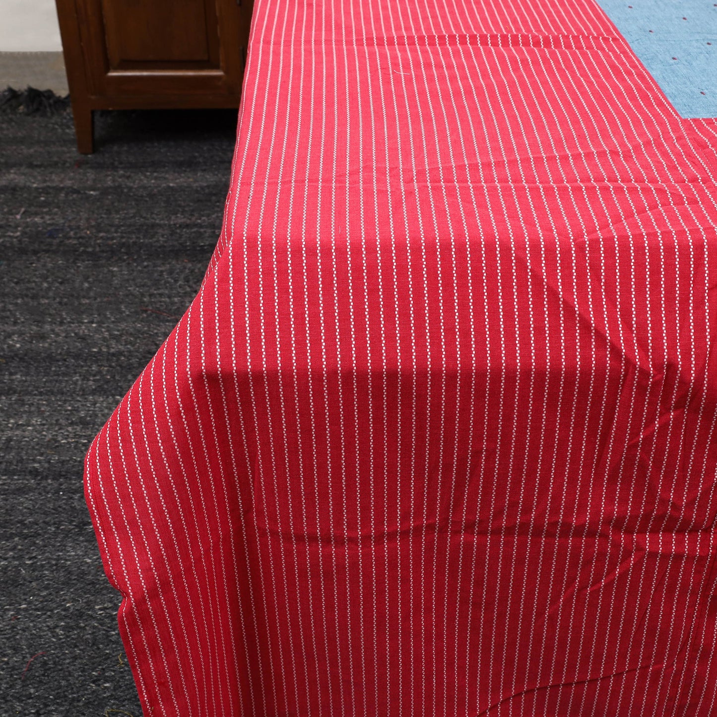 Buy Red Patchwork Cotton Double Jacquard Bed Sheet Set