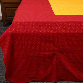 Red - patchwork cotton double jacquard bedsheet set 03