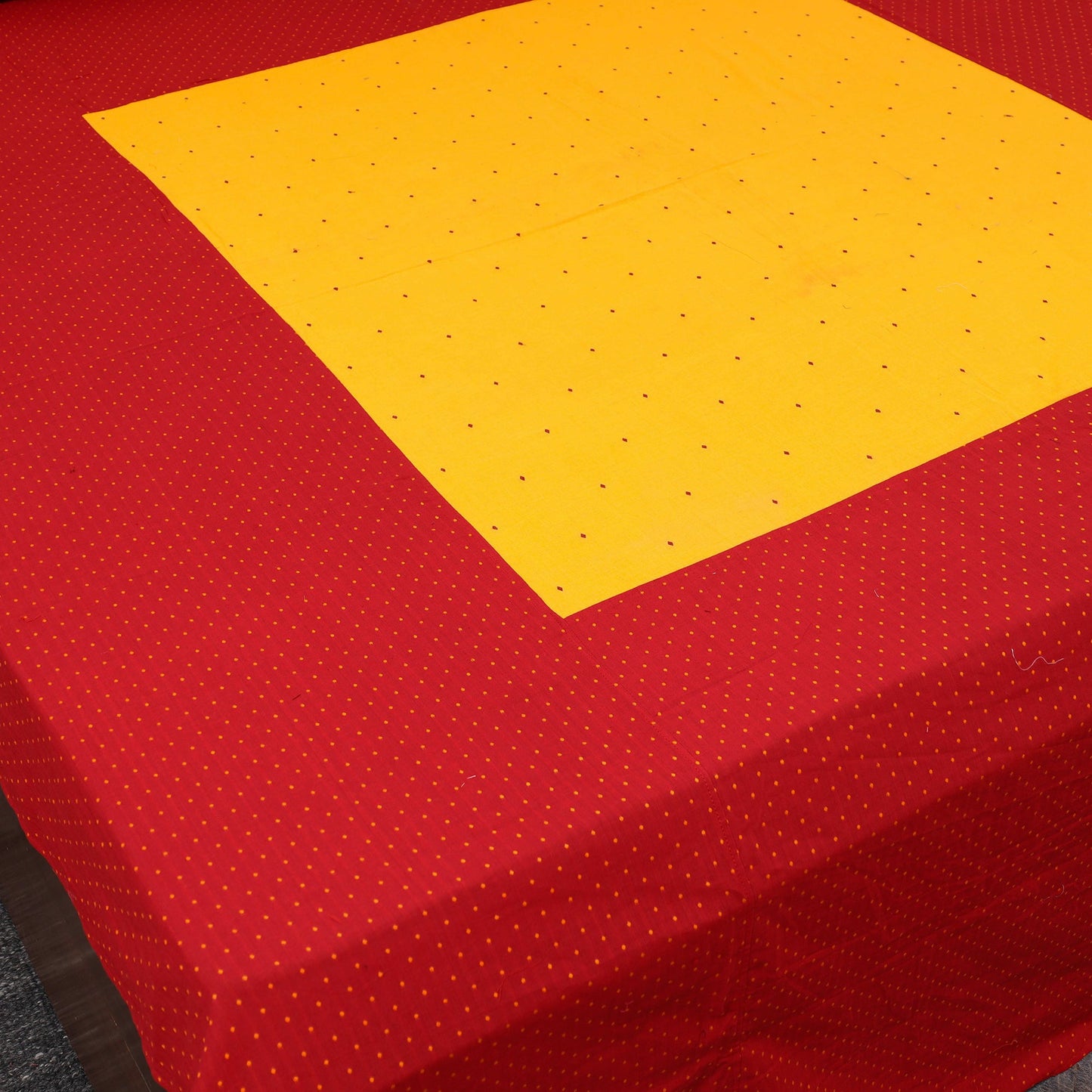 Red - patchwork cotton double jacquard bedsheet set 03