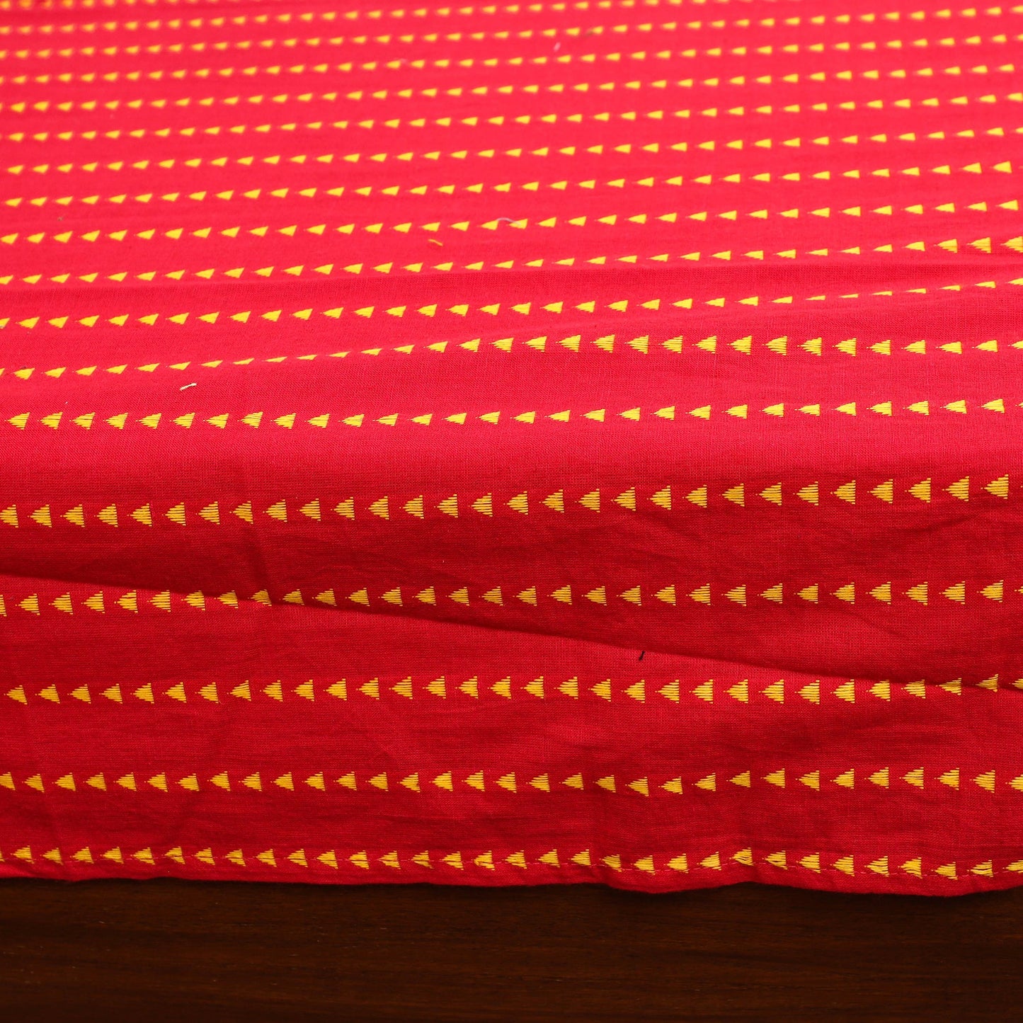 Red - patchwork cotton double jacquard bedsheet set 17