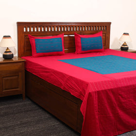 Buy Patchwork Cotton Double Jacquard Bedsheet Set