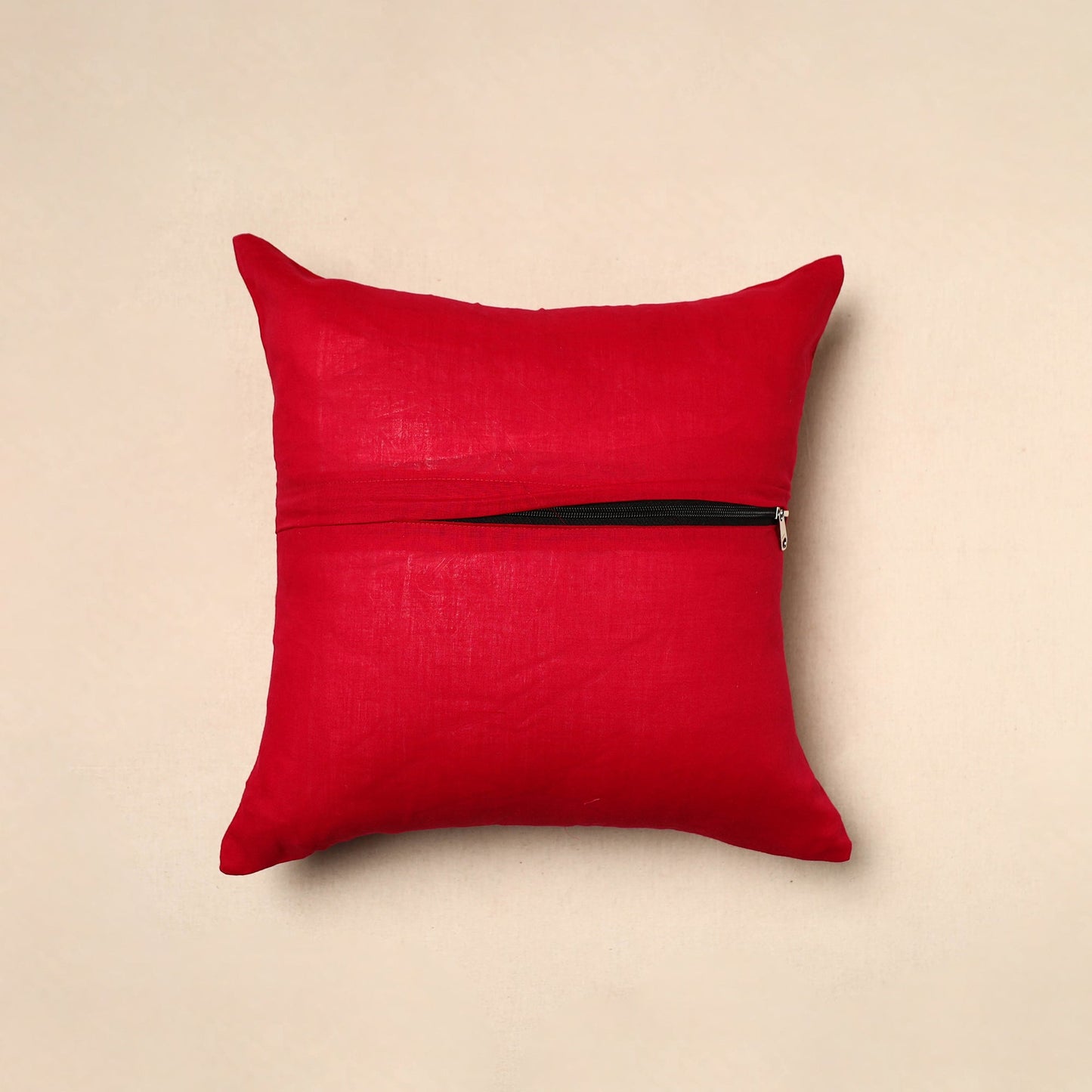 Shop Red Patchwork Kanchipuram Cushion Covers 