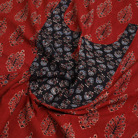 Buy Red Ajrakh Print Patchwork Cotton Kurta Material