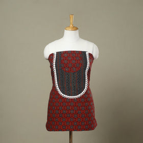 Red - patchwork cotton unstitched kurta material (3.1m) 15