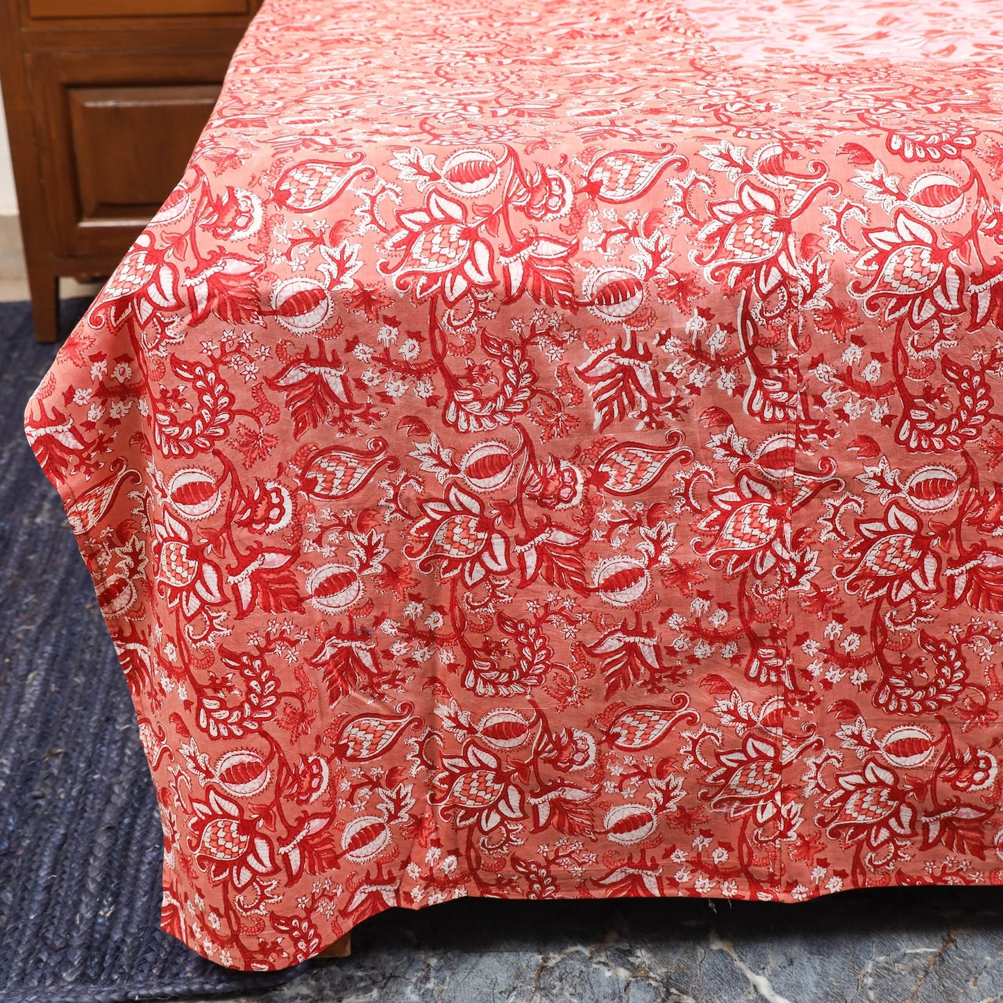 Patchwork hand double sanganeri bedsheet set (108 x 90 in)