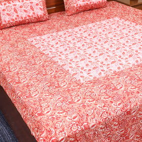 Patchwork hand double sanganeri bedsheet set (108 x 90 in)