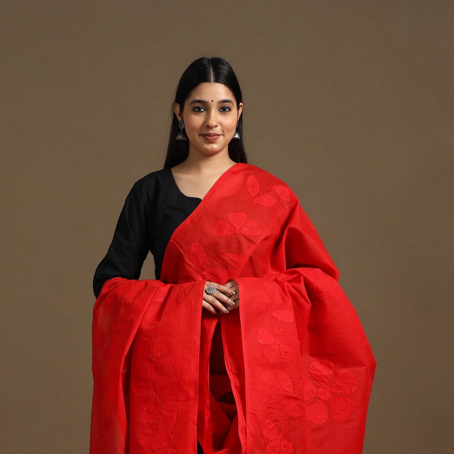 Buy Patti Kaam Cotton Applique Work Dupatta 