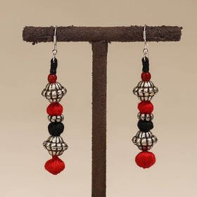 Red - patwa thread beads earrings by kailash 39