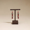 Red - patwa thread beads earrings by kailash 43