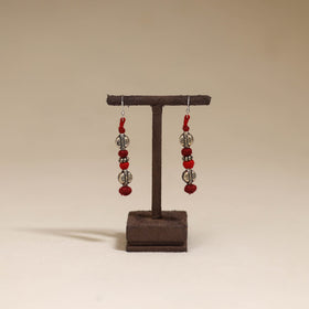 Red - patwa thread beads earrings by kailash 48