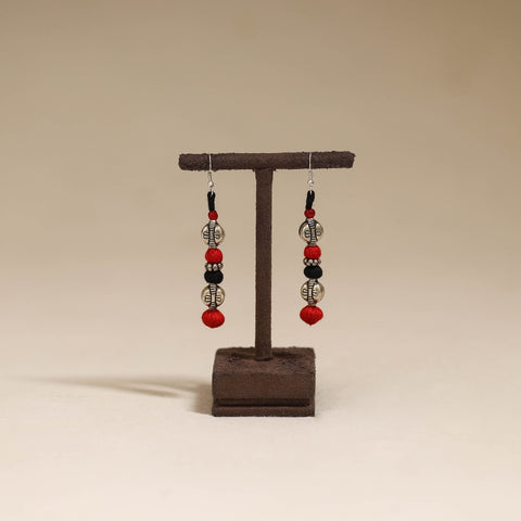 Red - patwa thread beads earrings by kailash 51