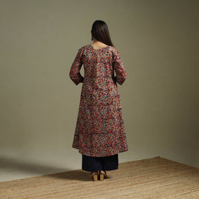 Red - pedana natural dyed cotton hand embroidery a-line