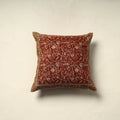 Red Pedana Block Print Cotton Kalamkari Cushion Cover