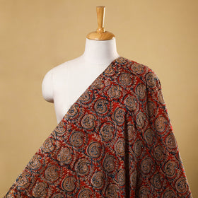  Red Pedana Block Print Cotton Kalamkari Fabric
