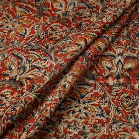  Red Pedana Block Print Cotton Kalamkari Fabric