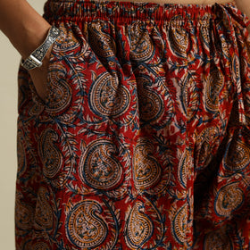  Red Pedana Block Print Cotton Kalamkari Salwar