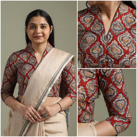 Red - pedana hand block print cotton natural dyed kalamkari