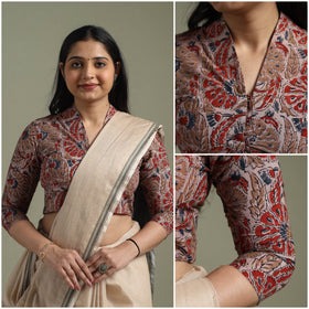 Red - pedana hand block print cotton natural dyed kalamkari