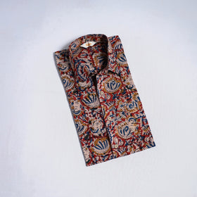 Pedana hand block print natural dyed cotton half sleeve men
