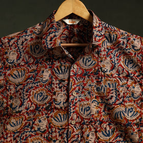 Pedana hand block print natural dyed cotton half sleeve men