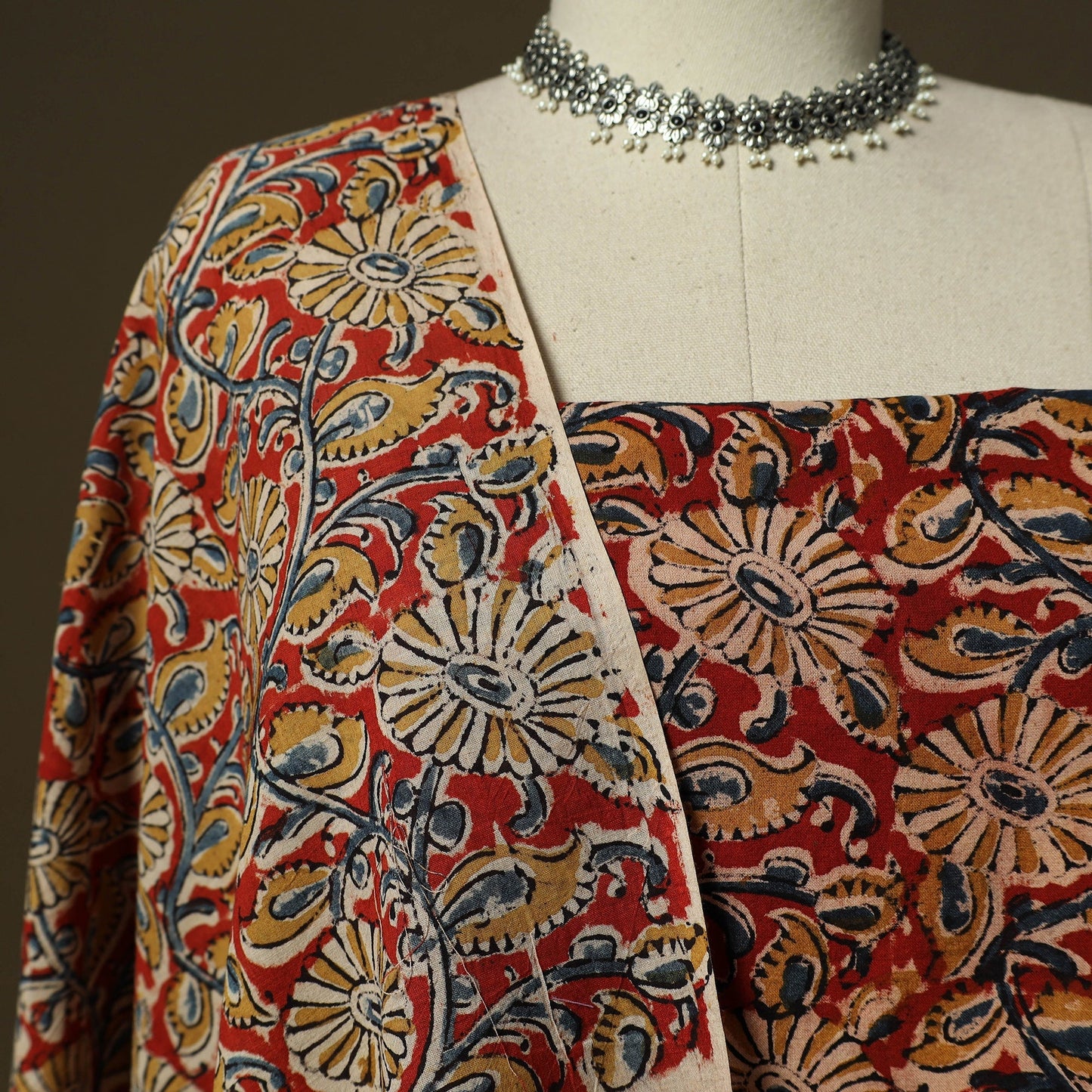Pedana hand block print natural dyed cotton kalamkari 2pc